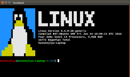 Logo au démarrage du terminal linux ubuntu